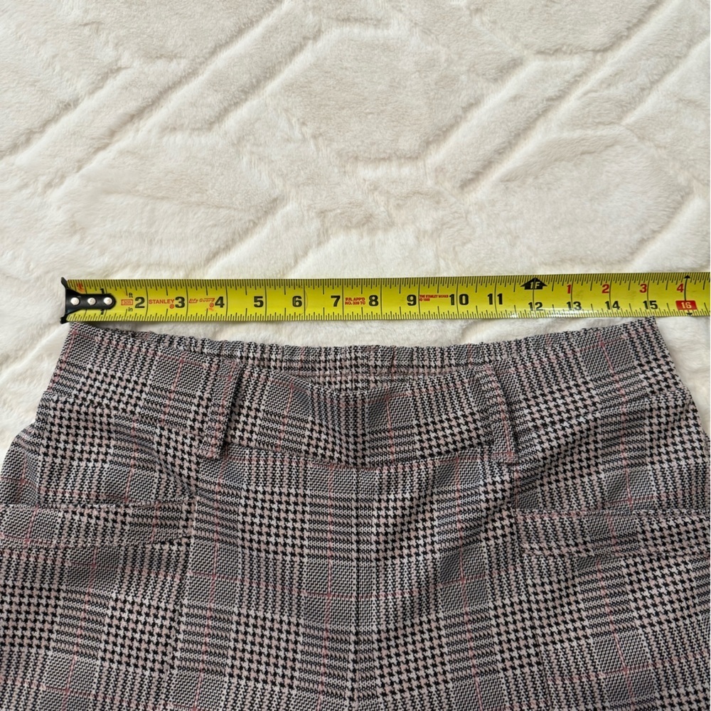 Maurices Women's Plaid Ankle Pants - Pink/Black and White - Picture 8 of 10